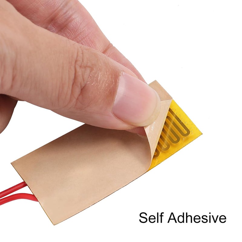 ACEIRMC 12pcs 25mmx50mm Film Heater Plate Adhesive Pad, PI Heating Elements Film 12V 7W Strip Heater Adhesive Polyimide Heater Plate (12V 7W 25mmx50mm) - Image 4